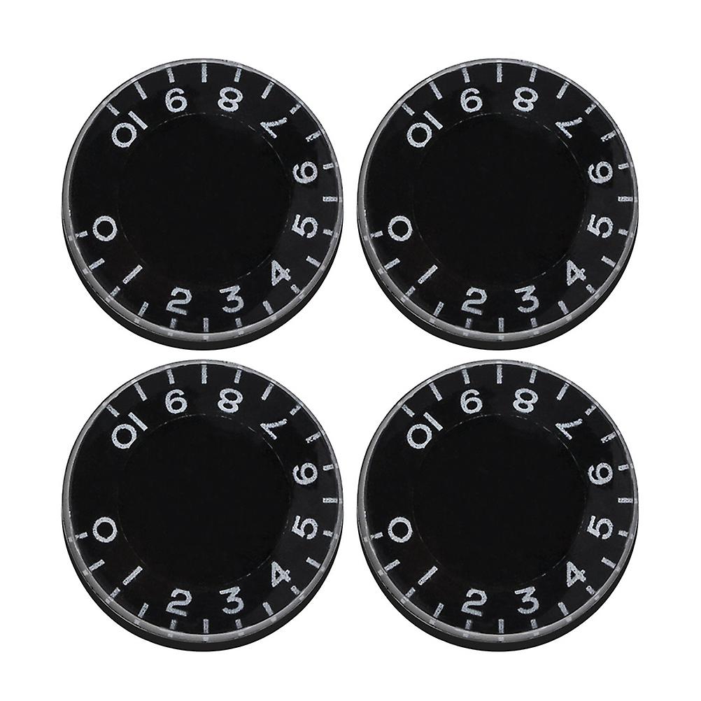 4pcs Control Knobs Volume Tone Knobs Parts for Replacement Electric Guitar (Black)