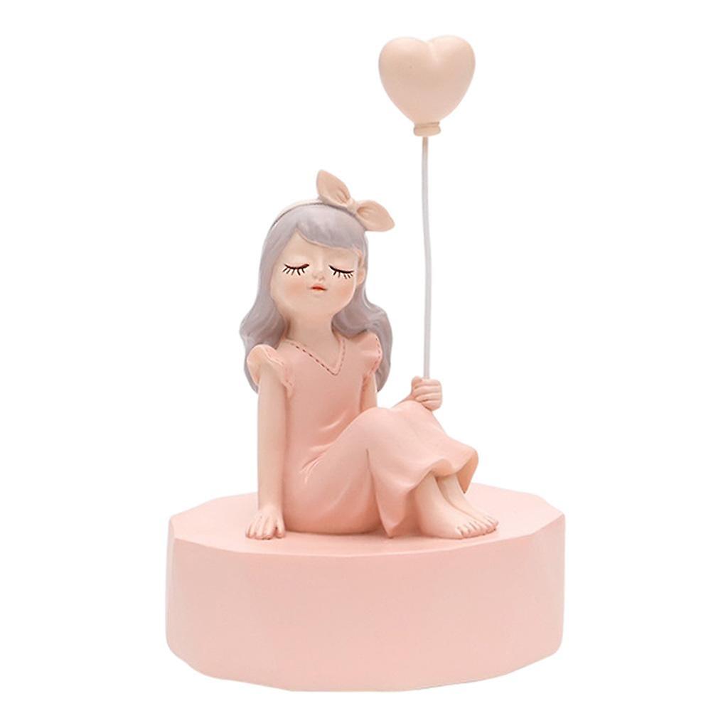Rotating Music Box Pink Desktop Ornament