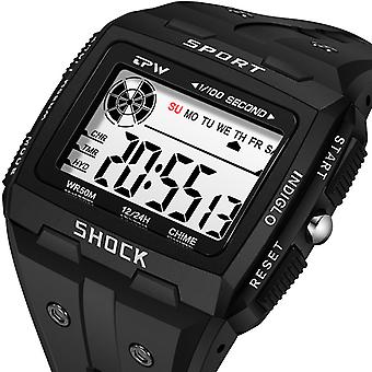 Veeki Herrenuhr Multifunktionale elektronische Uhr wasserdichte Sportuhr Alarm Chronograph