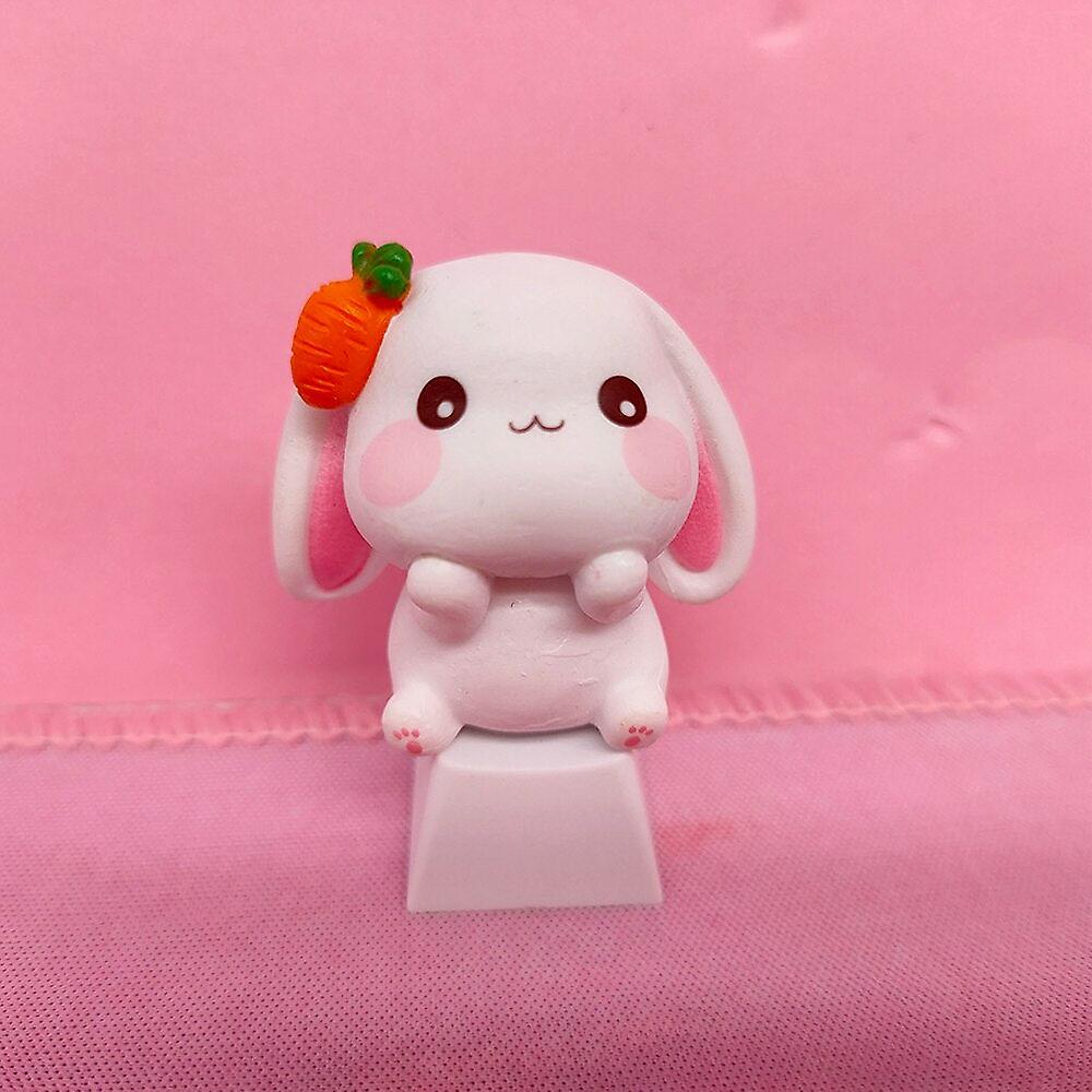 Anime Keycaps For Mechanical Keyboard Caps Decorative Accessories Translucent Pink Cute Rabbit Handmade Cherry Kawaii Keycap
