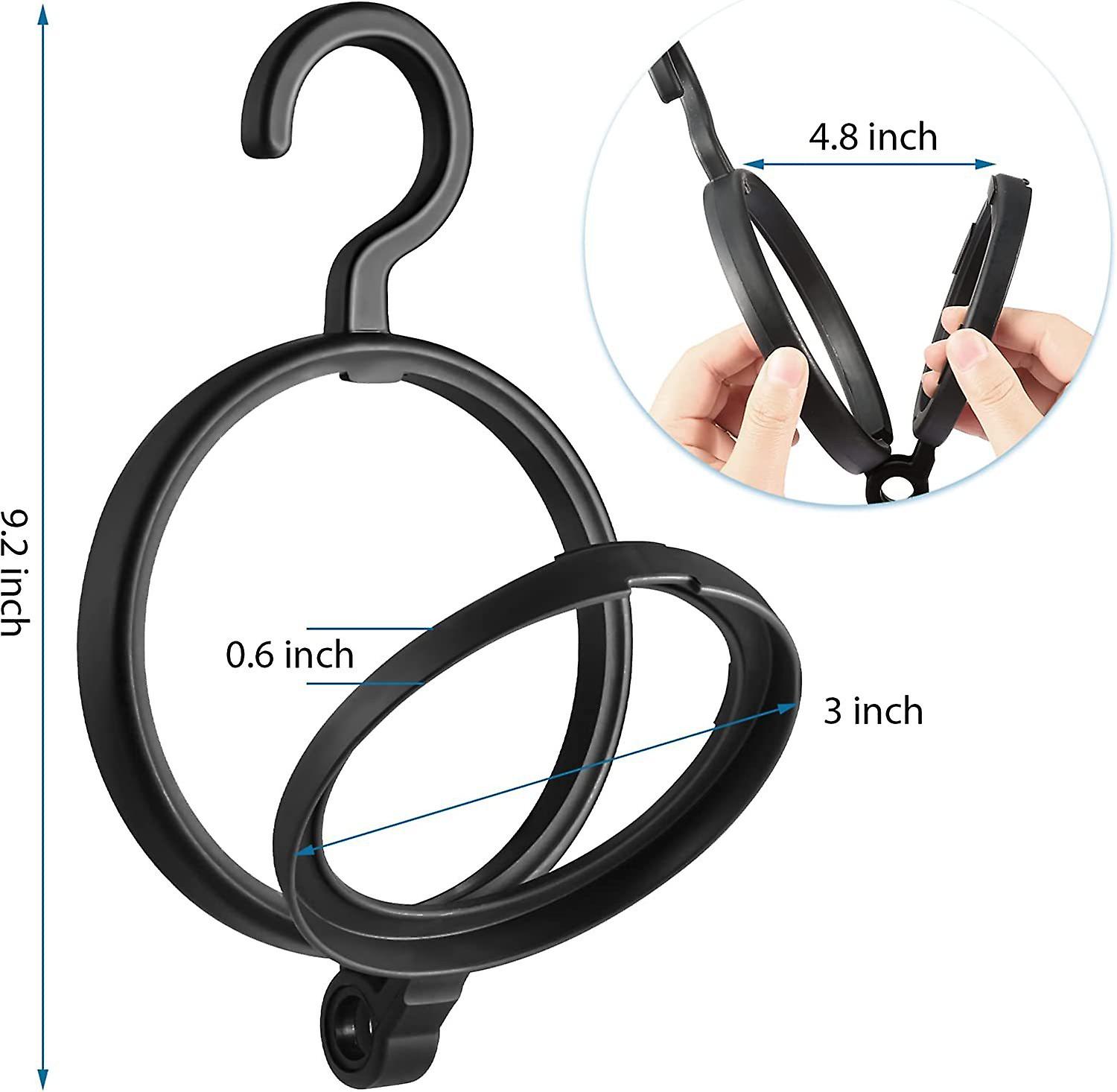 Hanging Wig Stand, 3 Pack Portable Black Wig Hanger for Display Wigs and Hats, Collapsible Wig Display Holder Tool