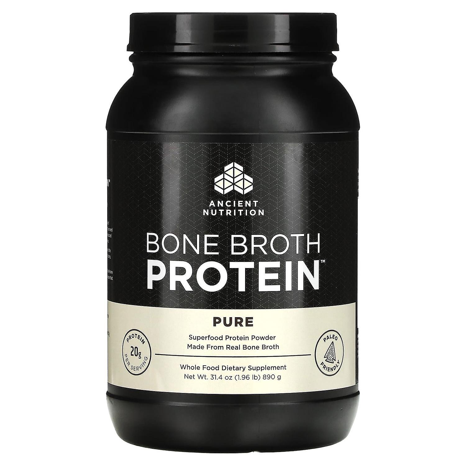 Dr. Axe / Ancient Nutrition, Bone Broth Protein, Pure, 1.96 lbs (890 g)
