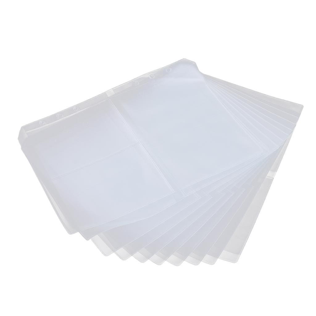 10 Ringbindslomme A5 6-ring Dokument Notesbog Binder Løse Blade Poser Tre