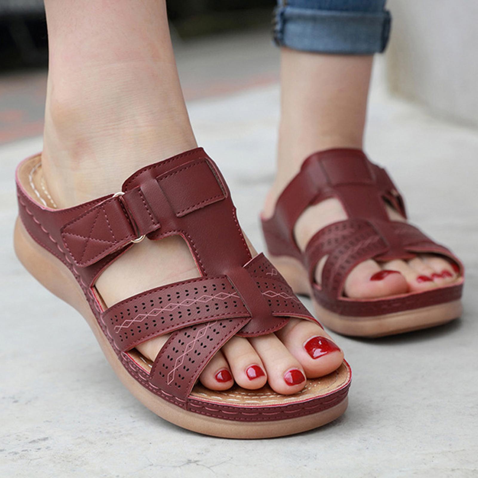 Women's Orthopedic Sandals Wedges Non-slip Walking Sandals With Sturdy Support