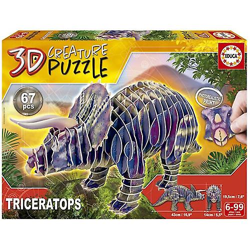 Educa 3D Creature Dinosaur Puzzle - Triceratops