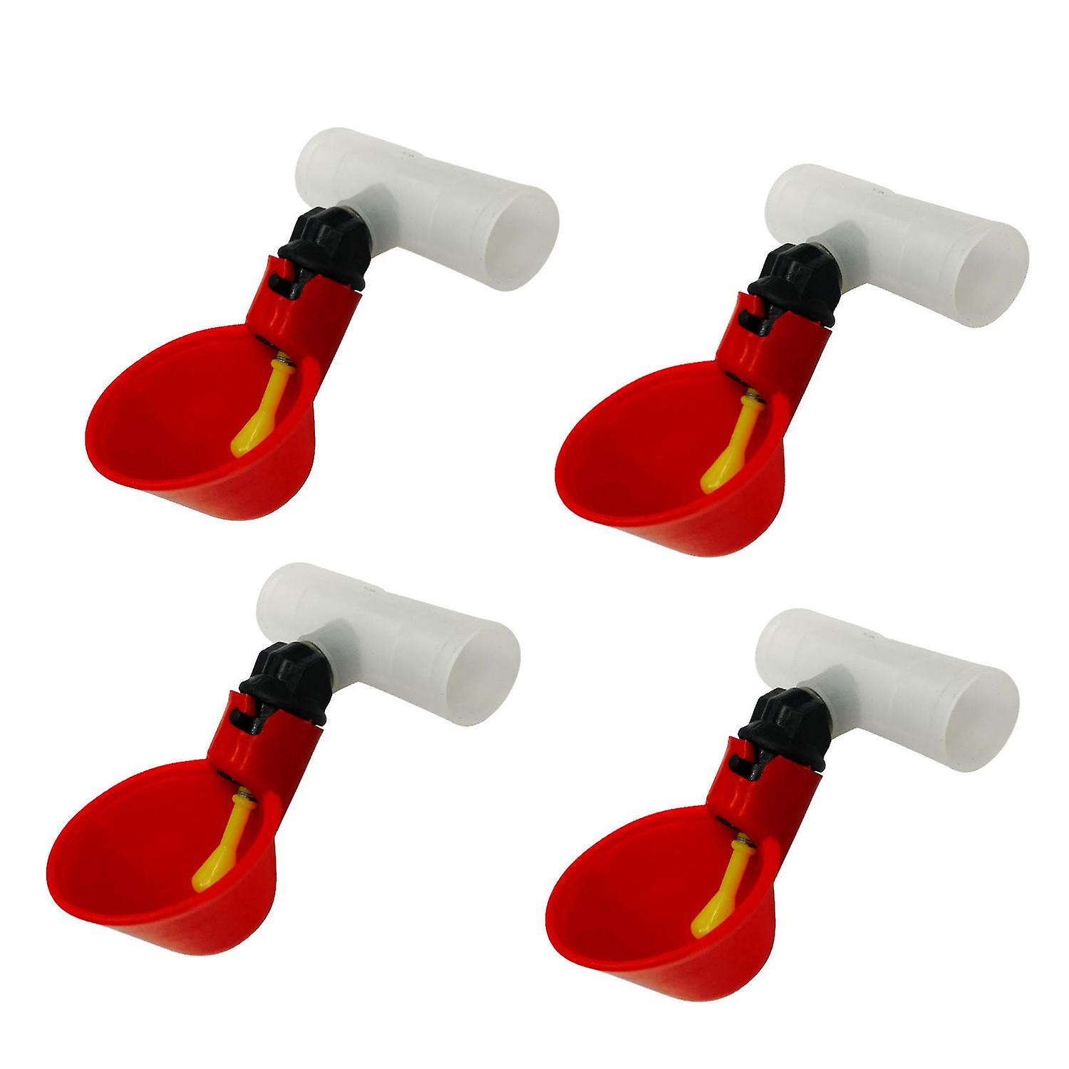 4 Sets Garden Automatic Poultry Waterer Chicken Drinker Cup Bowl Feeder Tool Kit