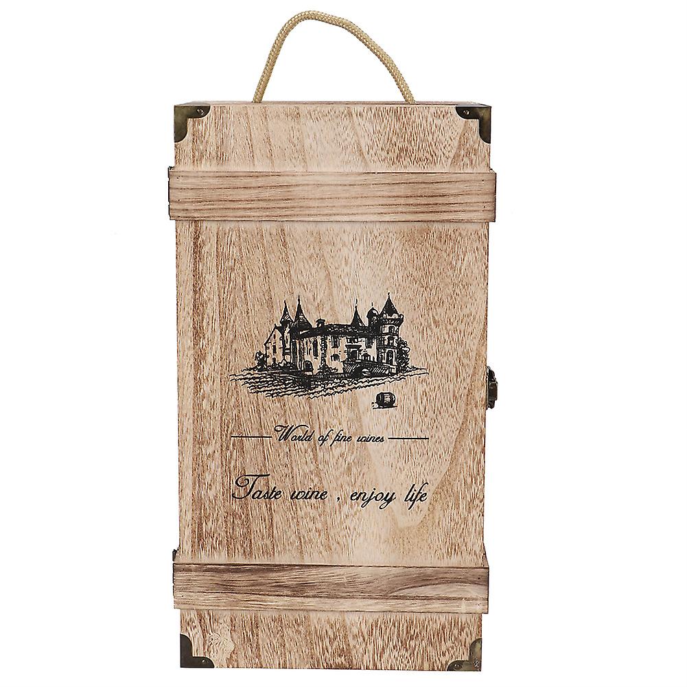 Retro Decorative Wine Case, Eco-Friendly Wine Gift Container With Portable Design And Smooth Surface, Perfect For Storing Two Bottles Of Red Wine And