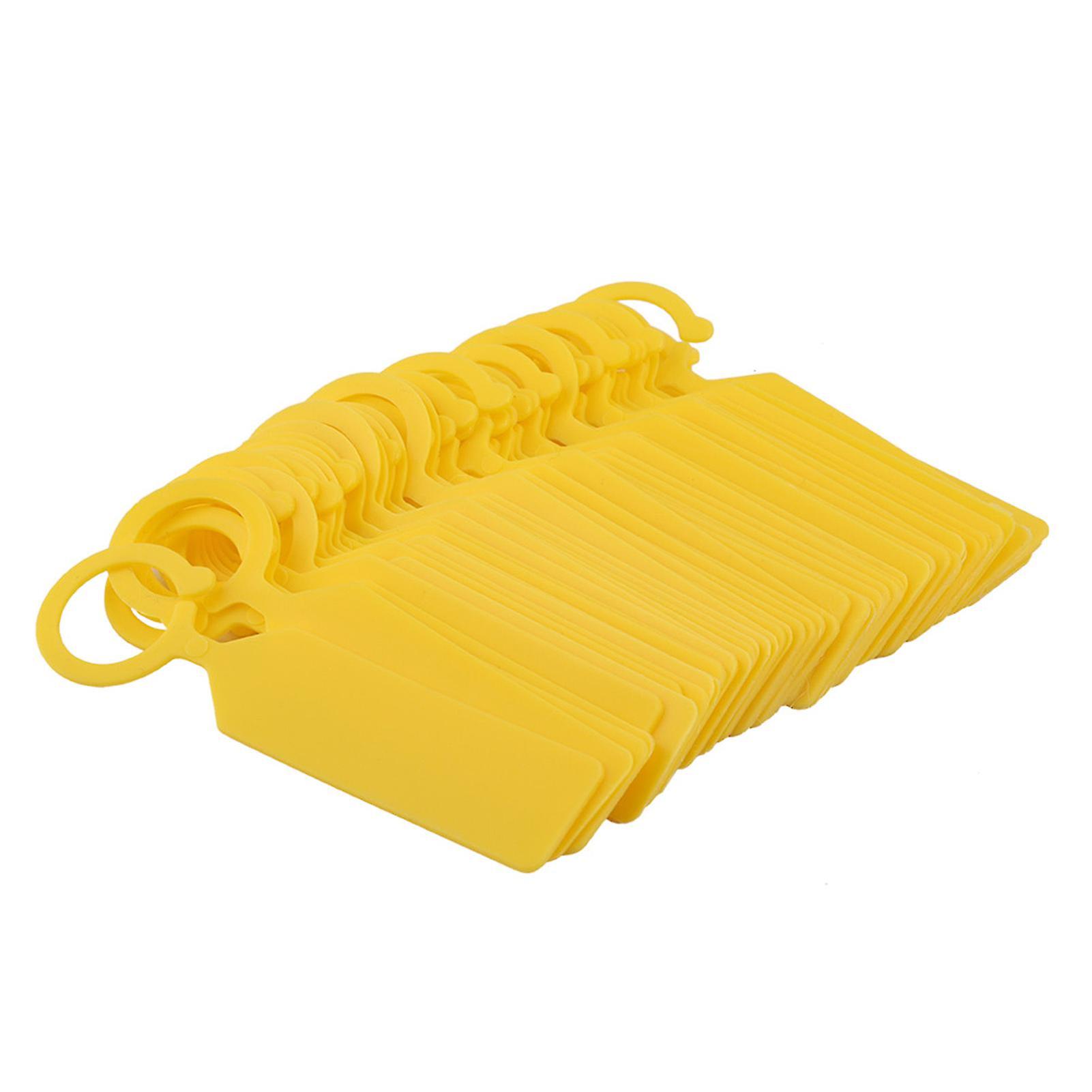 植物、樹木、保育園、庭の装飾のための100個の黄色のプラスチックハンギングタグ