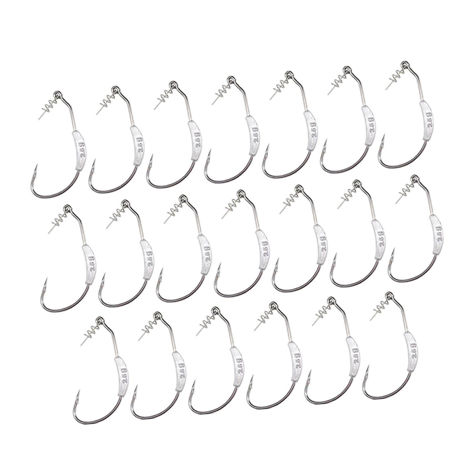 20x Fishing Hooks Catfish Hooks Fish Hooks Carbon Steel Hooks Weighted Hooks 2.5g