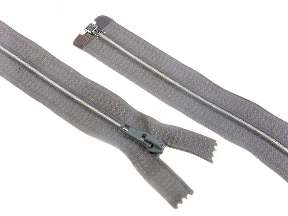 Minerva Nylon Open End Coat Zips Light Grey - 70 cm - each