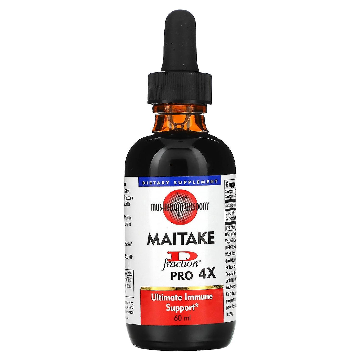 Mushroom Wisdom, Maitake D-Fraction, Pro 4X, 60 ml