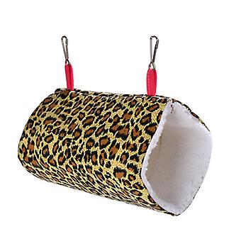 Hanging Tunnel Hammock Soft and Comfortable Small Animal Hammocks for Hamster Guinea Pig Rat Small PetsLeopard Print 22x11cm / 8.7x4.3in