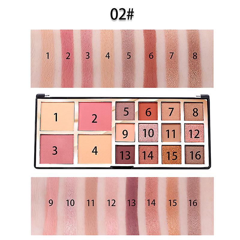 Cosmetics Set 12 Colors Eyeshadow Palette with 2 Blush 2 Pressed Powder