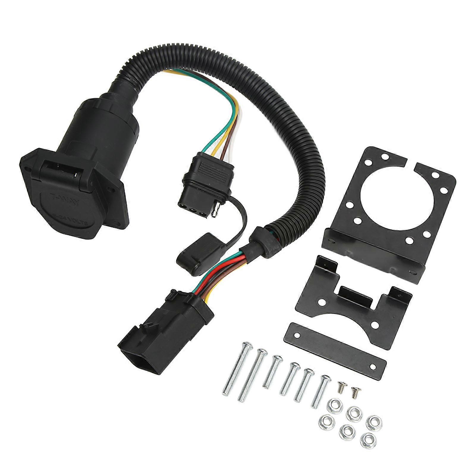 Trailer Adapter Kit with Function Testing LEDs, Compact Traction Adapter Ensures Reliable Power Transfer Between Vehicle and Trailer, Heavy Duty for