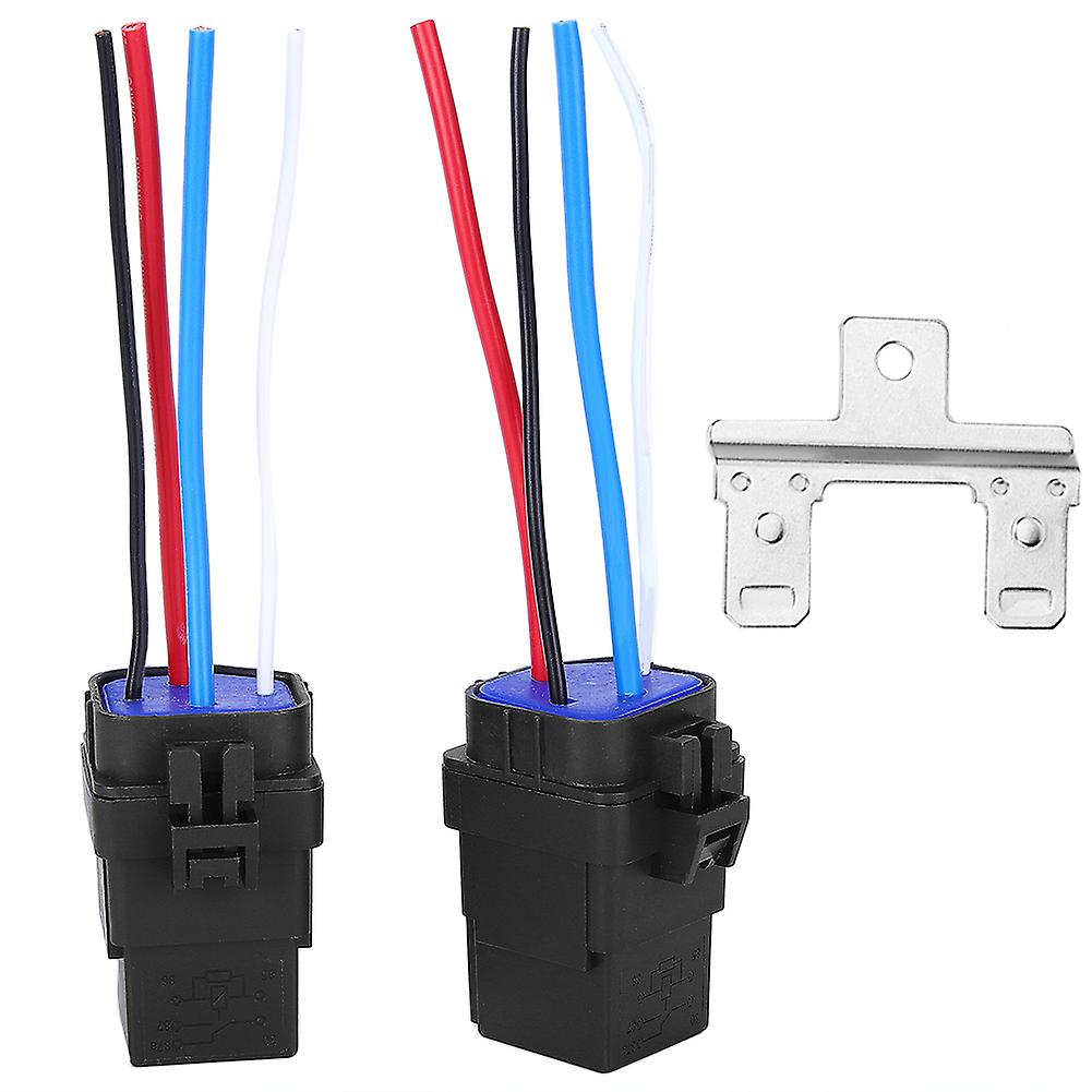 1 Set 12V DC 40A 4 Pin Automotive Relay Wires Waterproof Car Embedded Power Socket