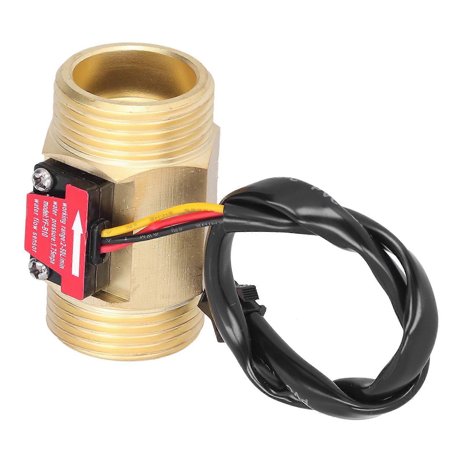 Water Flow Sensor Meter Flowmeter 1.3in Brass Male Thread for Swimming Pool Pipe