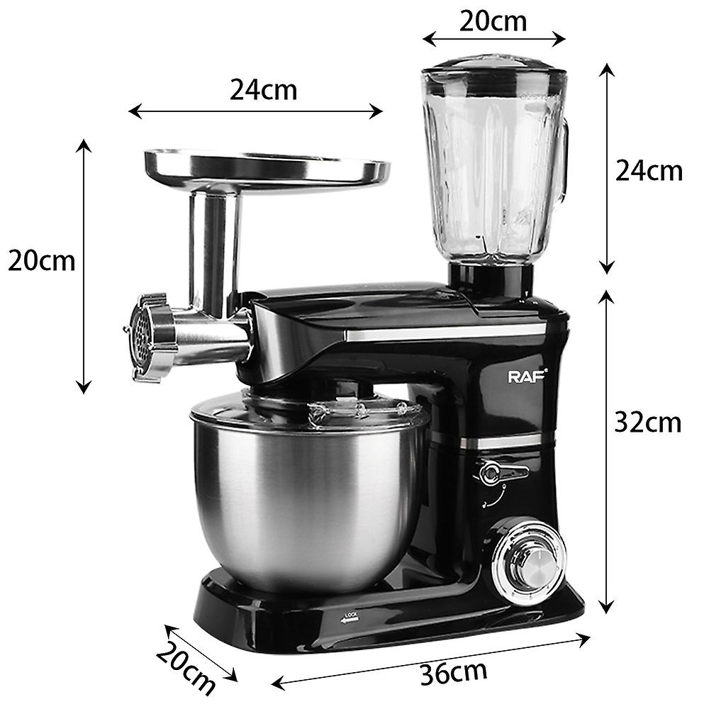 Robot da cucina domestico tre in uno Tritacarne automatico Crema Mescolare la farina Dozzina Nero