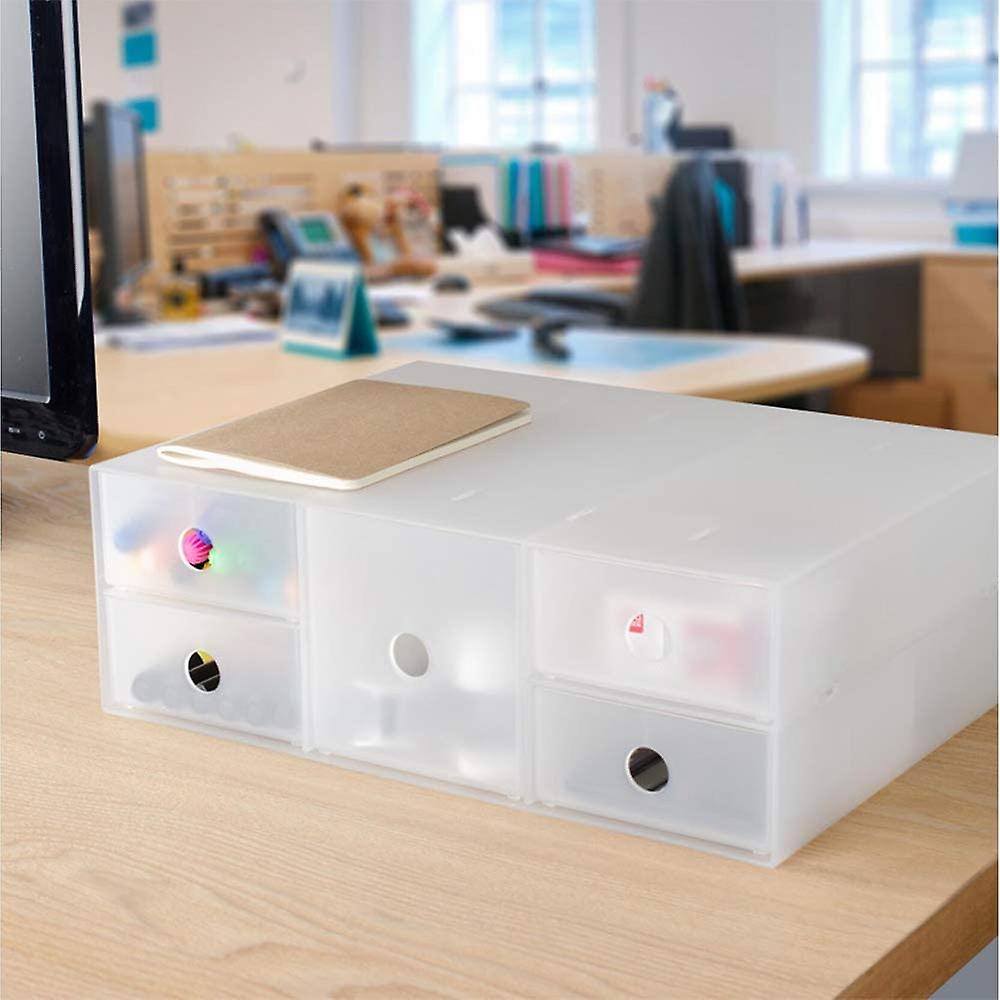 Office Organizer Storage Box Set, Stackable Storage Bin, Cosmetic Organizer Drawer