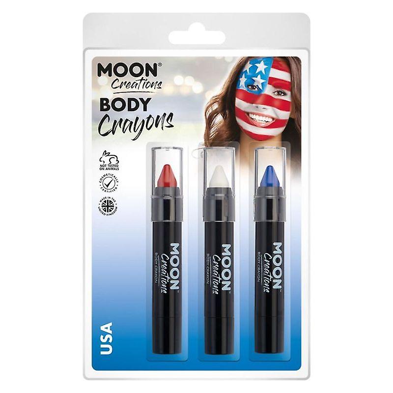 Moon Creations Body Crayons 3. 5g Clamshell Country Patriot Colours C23053