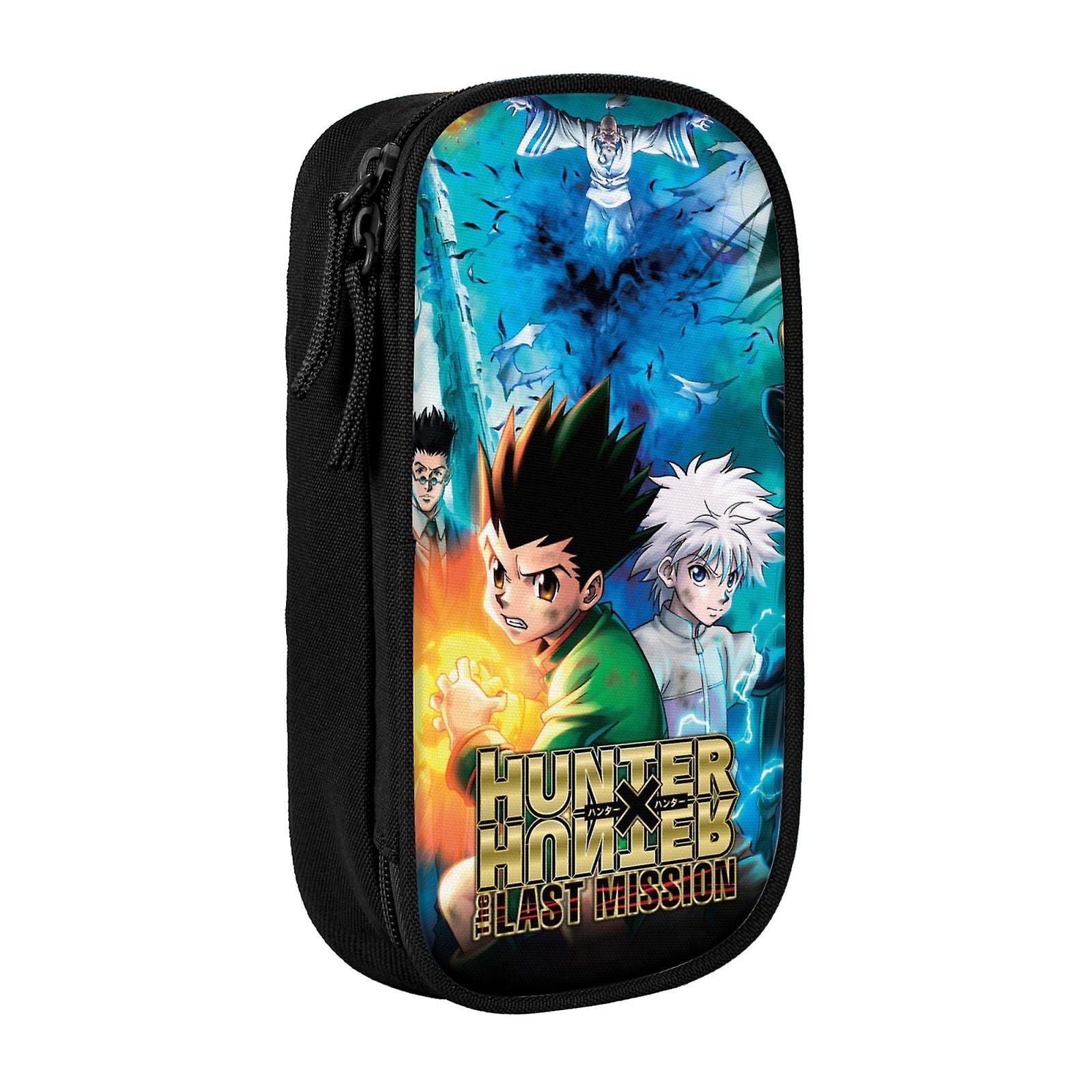 アニメハンター×ハンターゴンキルアペンシルポーチケースメイクアップバッグ大容量ジッパーコスメティックバッグ二重層収納ペンバッグポーチ