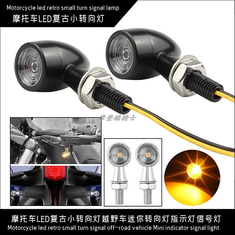 Motorcycle LED Turn Signal Retro Small Turn Signal Off-road Mini Turn Signal Light