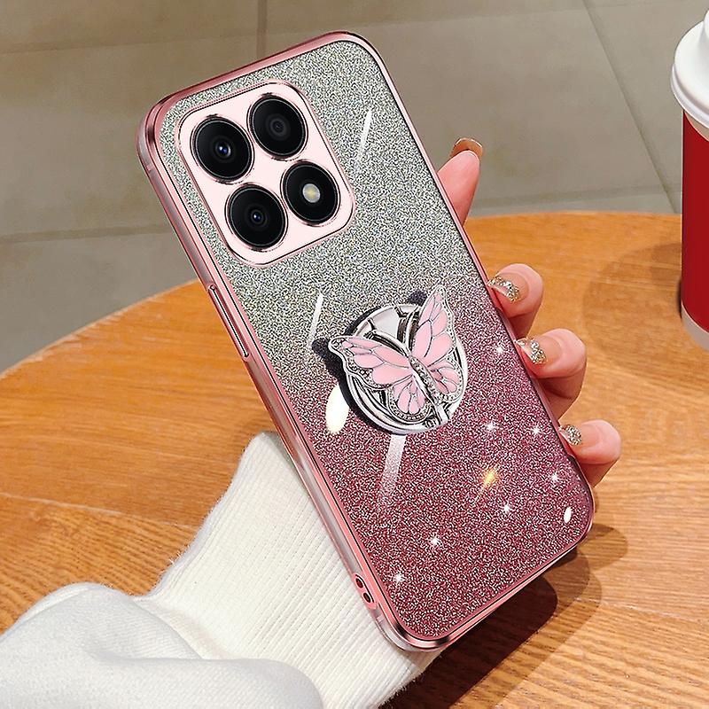 Glitter Butterfly TPU Phone Case For Honor X8a