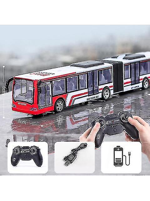 wireless Remote Control Bus With Light Simulation Electric Large Double-decker Bus Toys For Boys Children Toy Rc Car - J