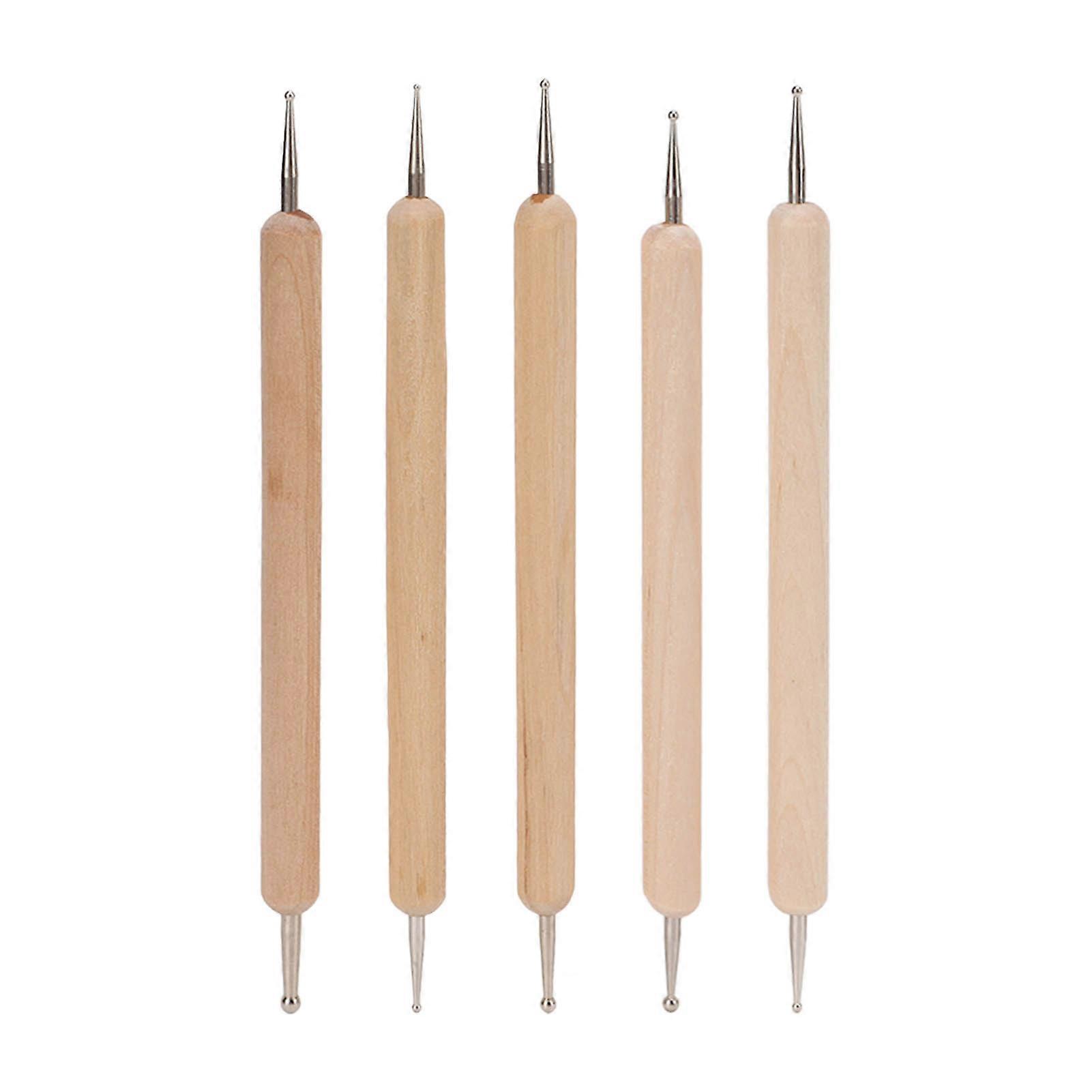 5 Pcs Double End Tracing Dotting Stylus Firm Grip Diy Engraving Stylus Set For Making Clay Pottery Sculpture