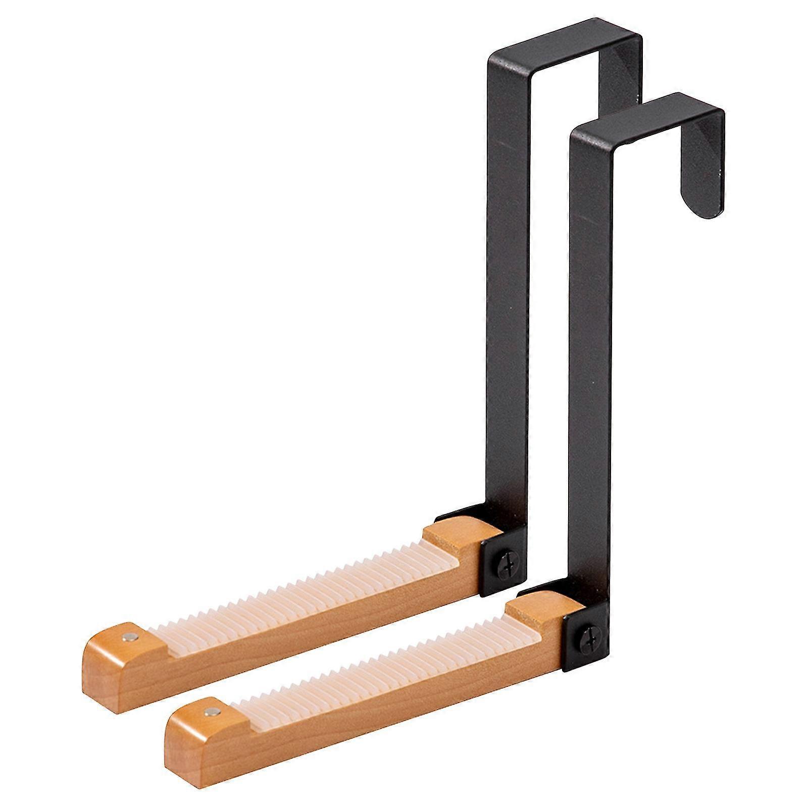 Solid Wood Door Behind The Hook Overnight Clothing Bag Cap No Storage Rack Wall-mounted Door-back Type Free Punching Hanger 2pcs
