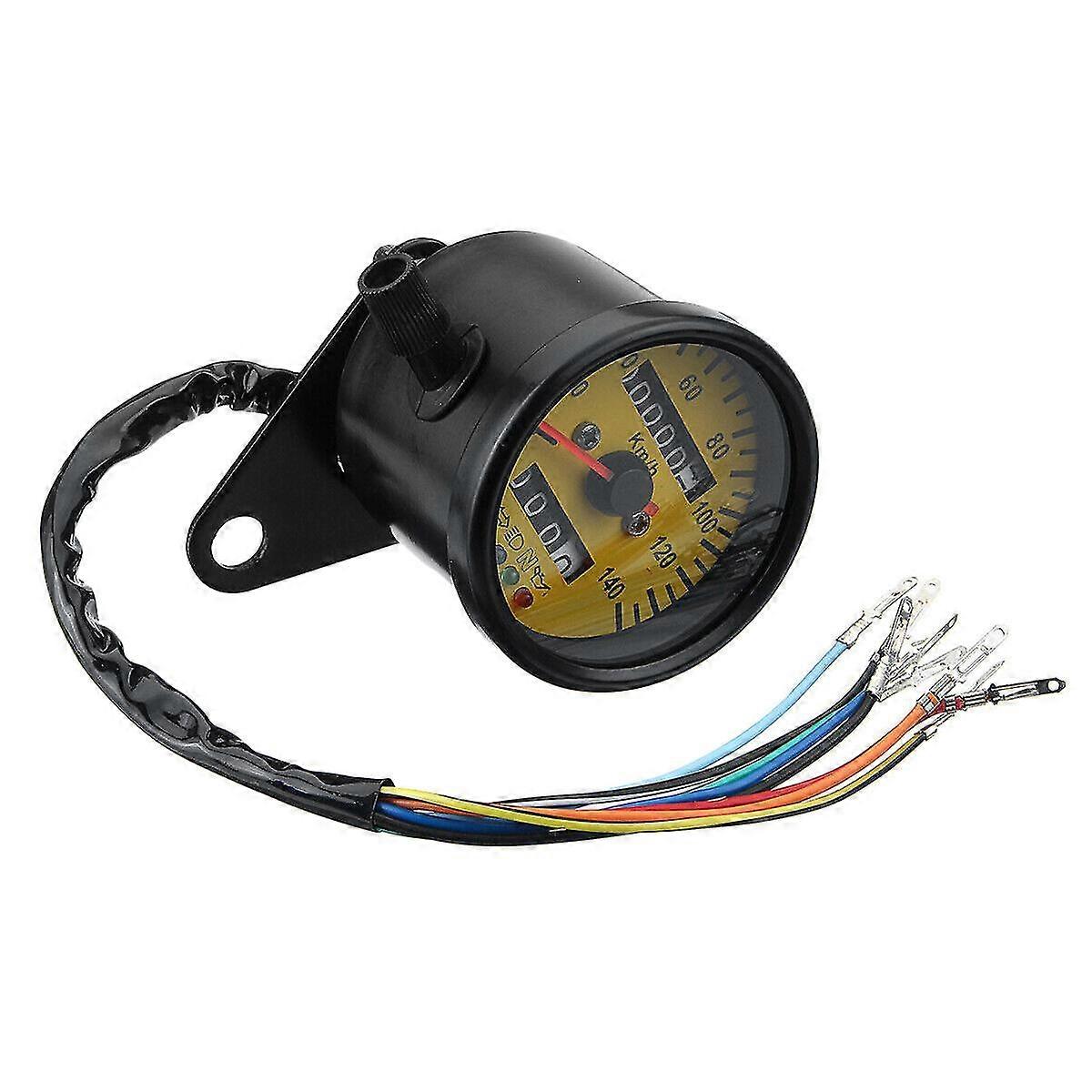 Universal Motorcycle Dual Odometer Speedometer Gauge Meter Led Backlight Tachometer