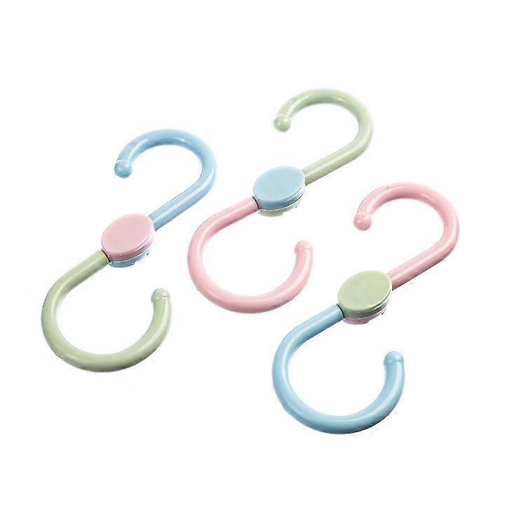 360-degree rotatable S-shaped double-head hook, plastic bathroom hook, pocket hook (3 pieces)