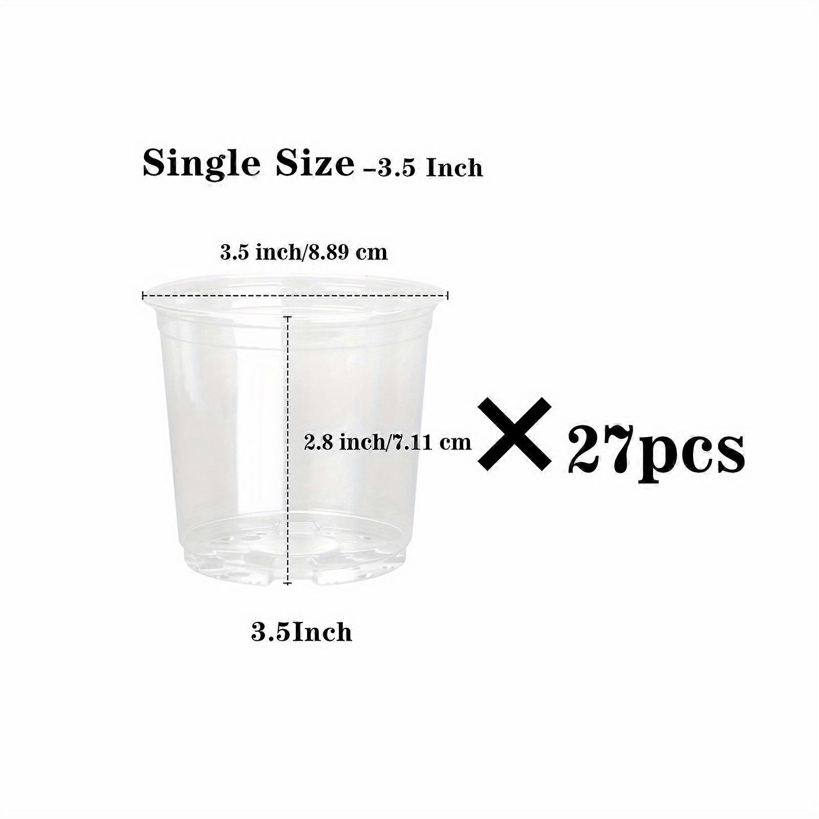 27/36pcs, 3.5/5/6 Inch Transparent Seedling Pot With Drain Hole, Transparent Seedling Pot Multiple Packaging, Flexible Plastic Seedling Pot For Plants