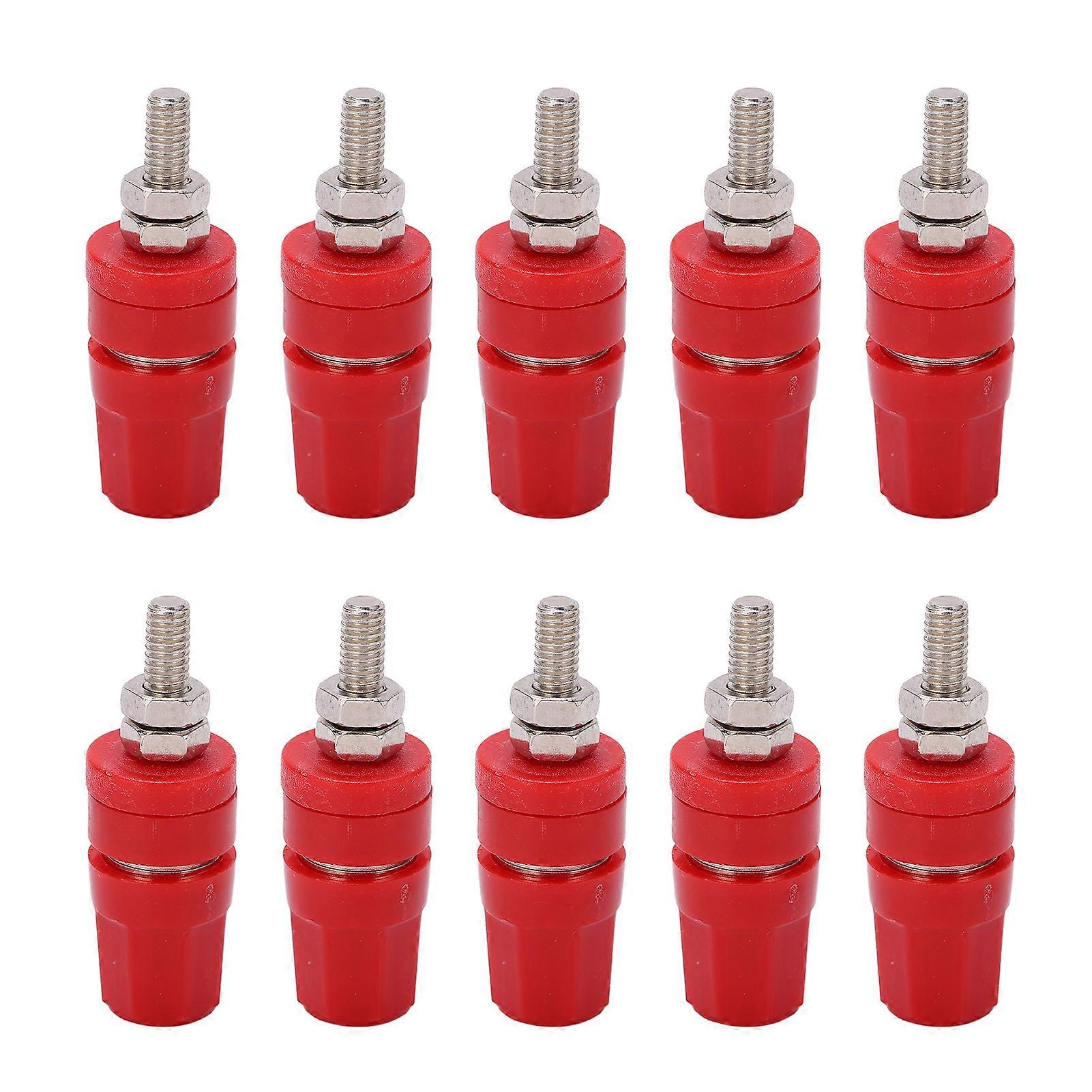 24.320 4.0mm Terminal Binding Post 24A Banana Plugs Connector for Speaker Amplifier TerminalRed