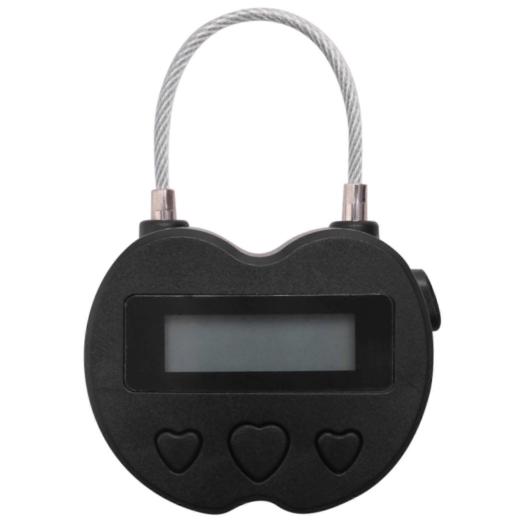 Smart Time Lock LCD-skjerm Time Lock USB oppladbar midlertidig tidtaker hengelås reise elektronisk timer svart