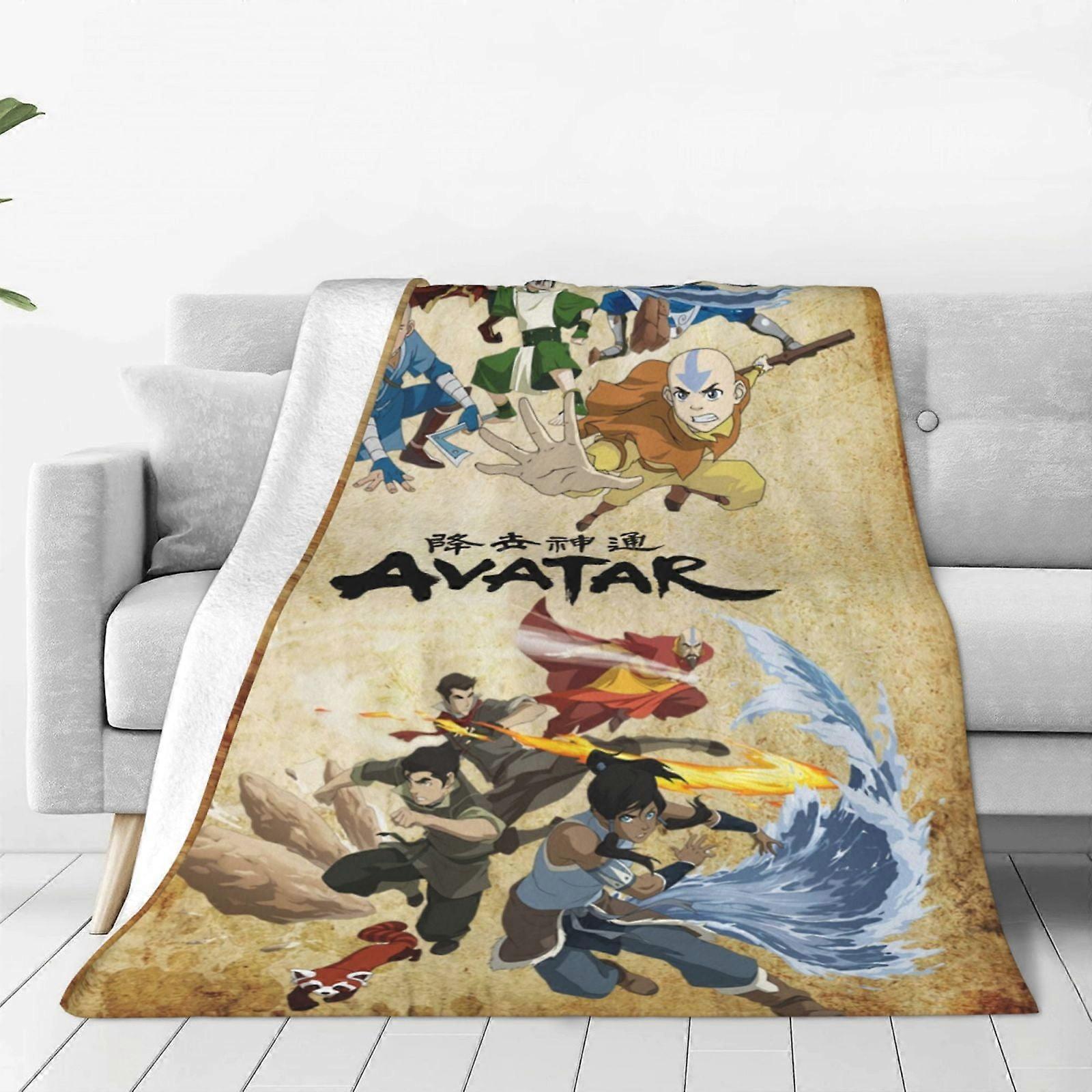 Avatar The Last Airbender Filtar Flanellfleece Varm mjuk filt för soffa bäddsoffa vardagsrum hela säsongen deco-SYS12697