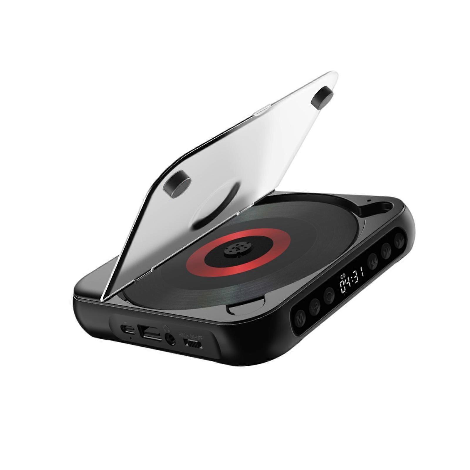 Portable CD Player Compact Audio Music Player for Home Car Language Learners Black