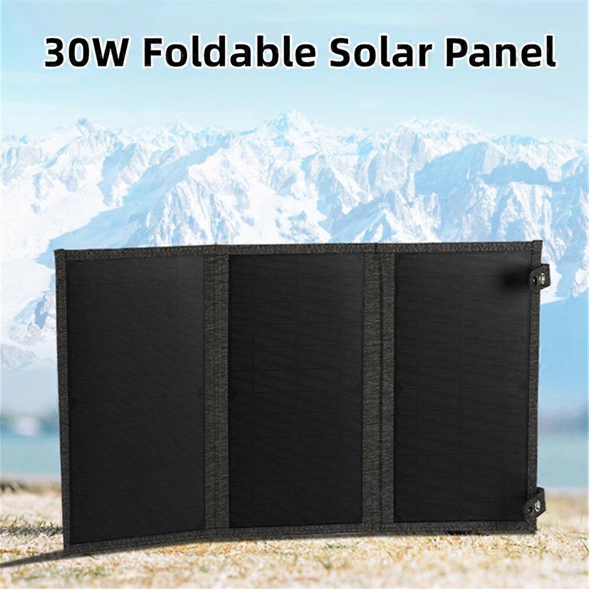 30W bærbar sammenleggbar solcellepanellader for utendørs camping solcellebatterilader vanntett Sola