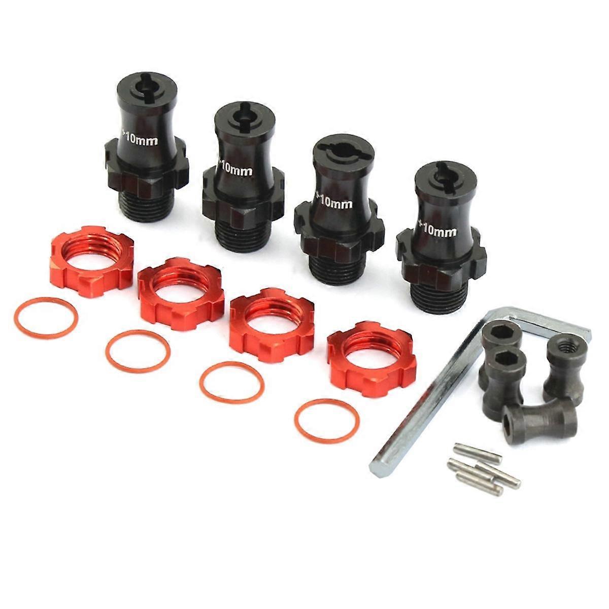 Metal Extended 17mm Splined Wheel Hex Hub Adapter for 1/10 Slash 2WD Stampede RC Car Upgrade Parts,Red
