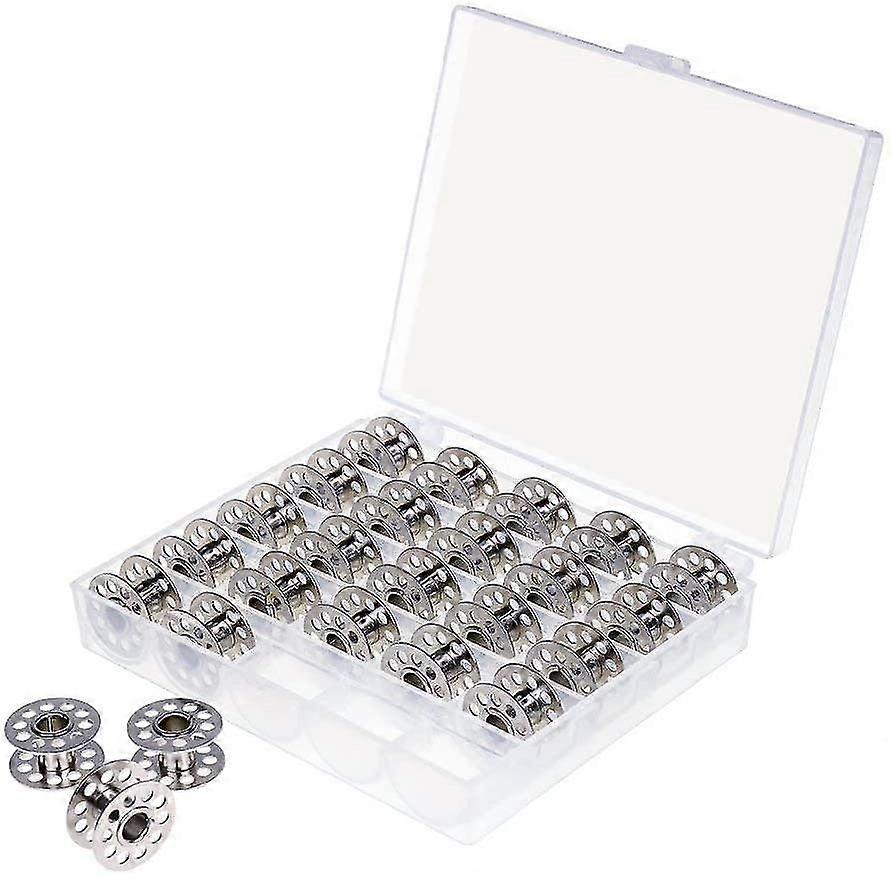 25 Piece Stainless Steel Grid Wire Spool Set Clear Plastic Sewing Thread Spool