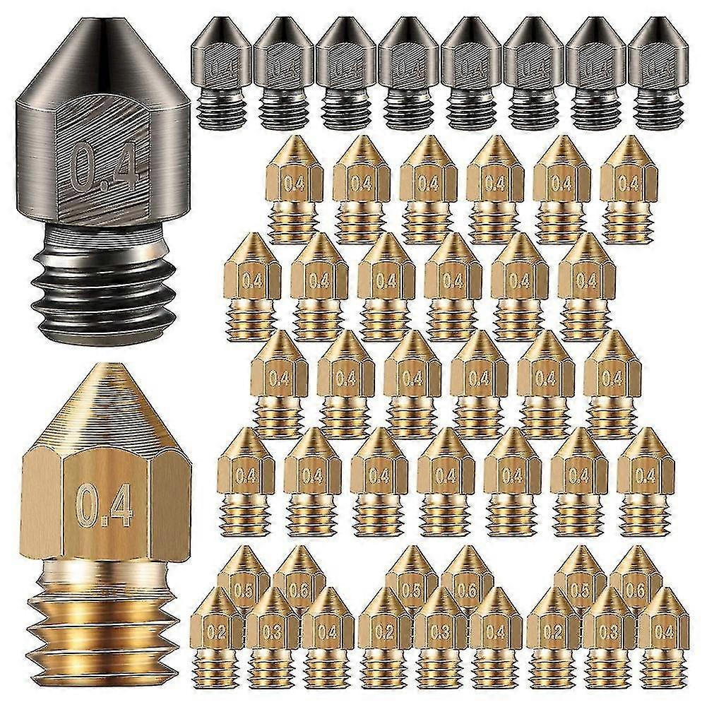 48pcs 3d Printer Nozzle Multi-size Brass Nozzle Compatible With Ender-3 Cr-10