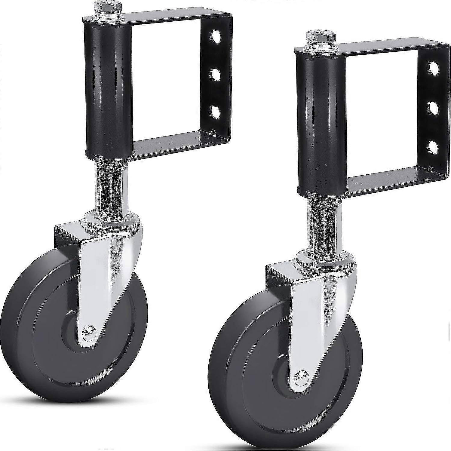 مجموعة من 2 بكرات بوابة محملة بنابض مطاطي مقاوم للشيخوخة مع لوحة تركيب عالمية ، سعة 100 كجم ، 100 مم-شينهان