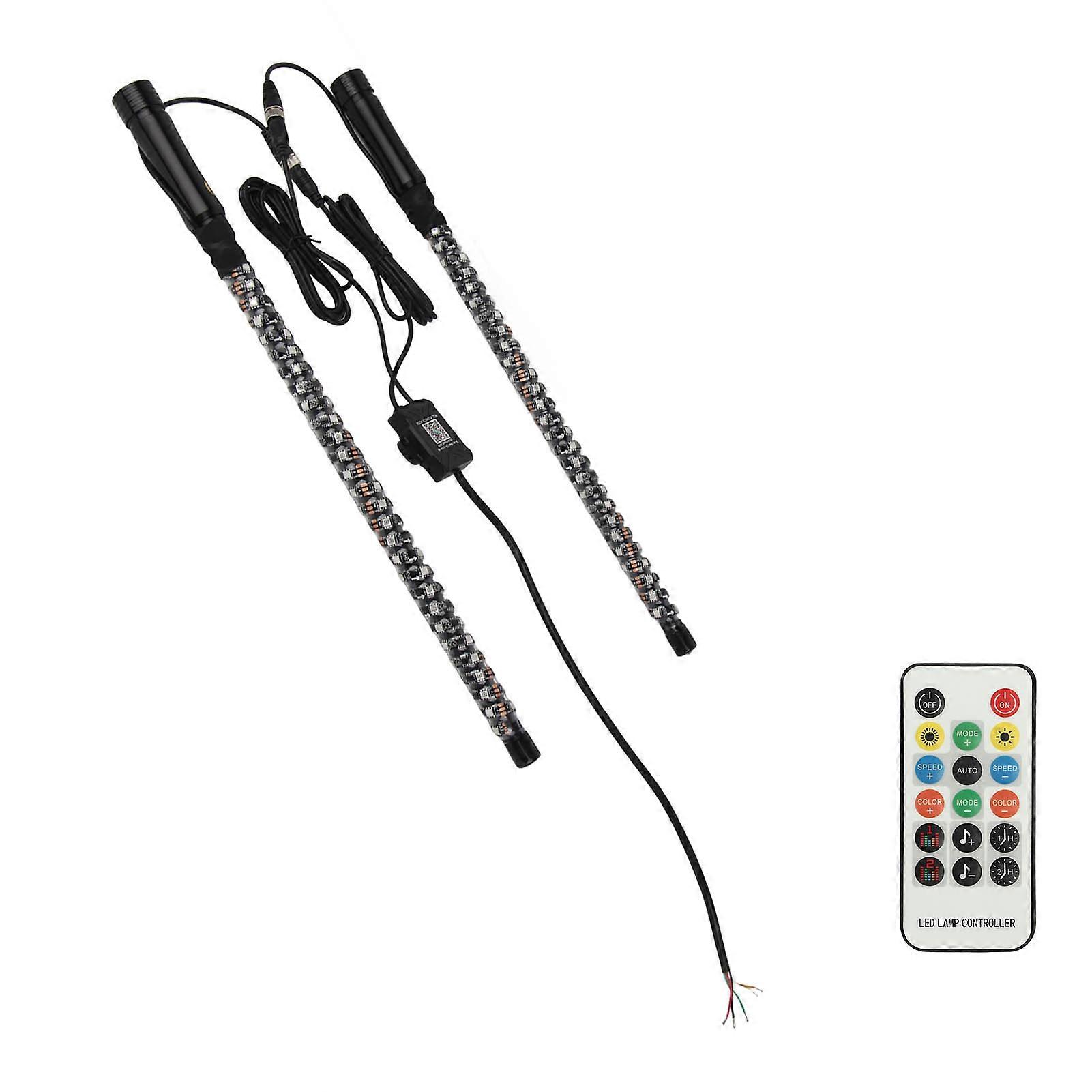 RGB LED Whip Light with Flag APP Control 300 Patterns 366 Modes 12 to 24V for UTV ATV Off Road Vehicle Boat 2FT / 60.96cm