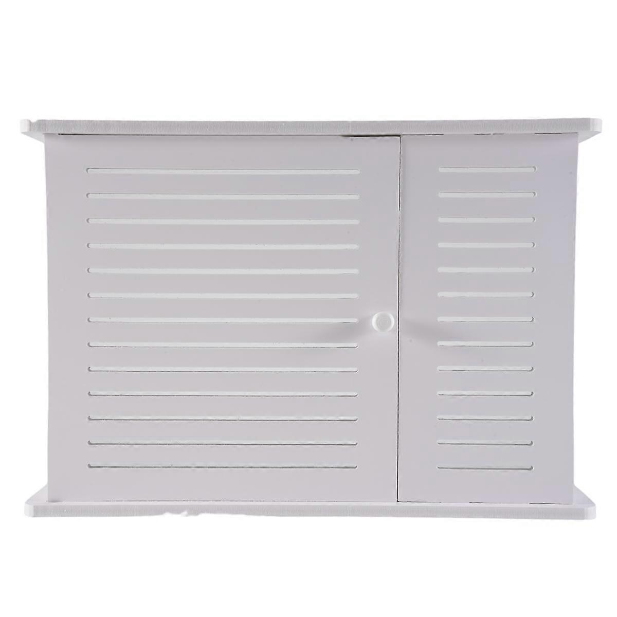 Wireless Wifi Router Storage Boxes Wooden Box Cable Wire Bracket Wall Hanging Plug Board Shelf -Sin
