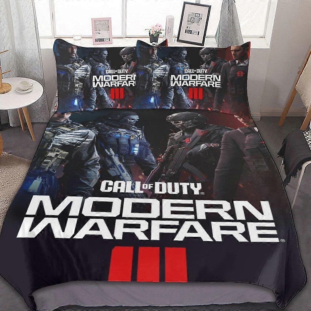 v15 Call Of Duty Modern Warfare Conjunto de Cama de 3 Peças Conjunto de Capa de Edredom Macio Quente e Confortável Conjunto de Cama com 1 Capa de Edredom e 2 Fronhas para Ser