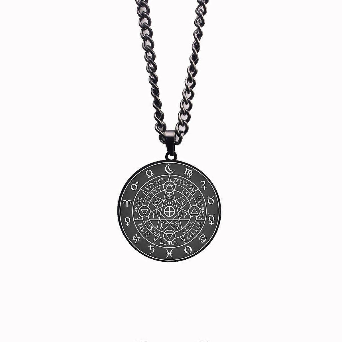 HLSS008 Alchemical Sigil av Zapista OU Amulet Seal kabbalah Rustfritt stål Lasermerking Anheng Halskjede