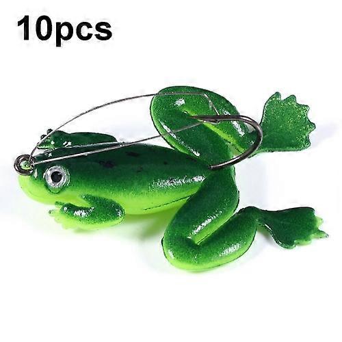 FO100 10pcs Anti-Hanging Bottom Floating Frog Black Fish Fake Bait Thunder Frog Bait