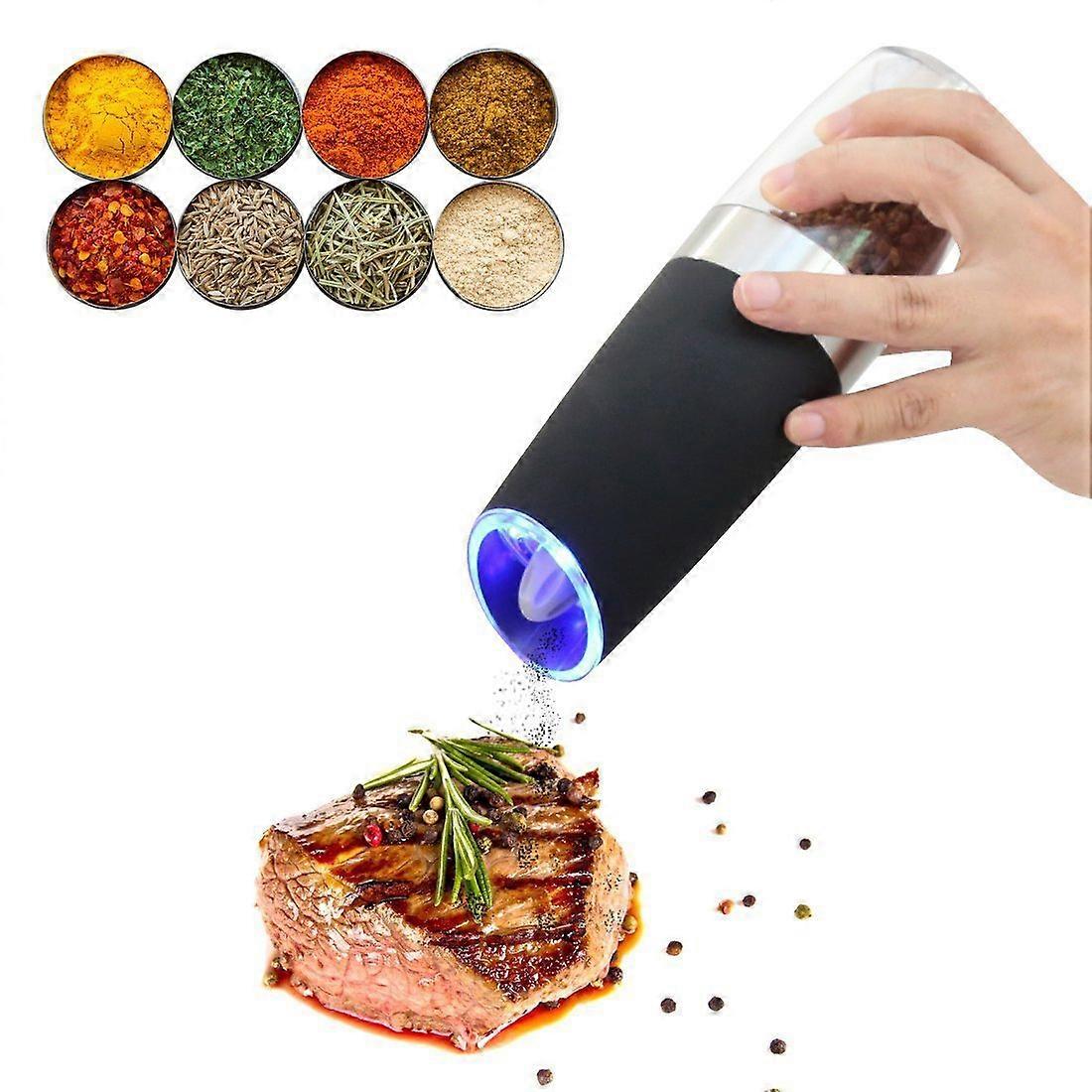 Electric Pepper Grinder Gravity Automatic Salt Mills Spice Grinder With LED Light