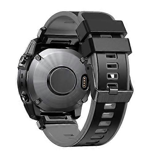 For Garmin Fenix 7 22mm Plain Weave Two-Color Quick Release Silicone Watch Band