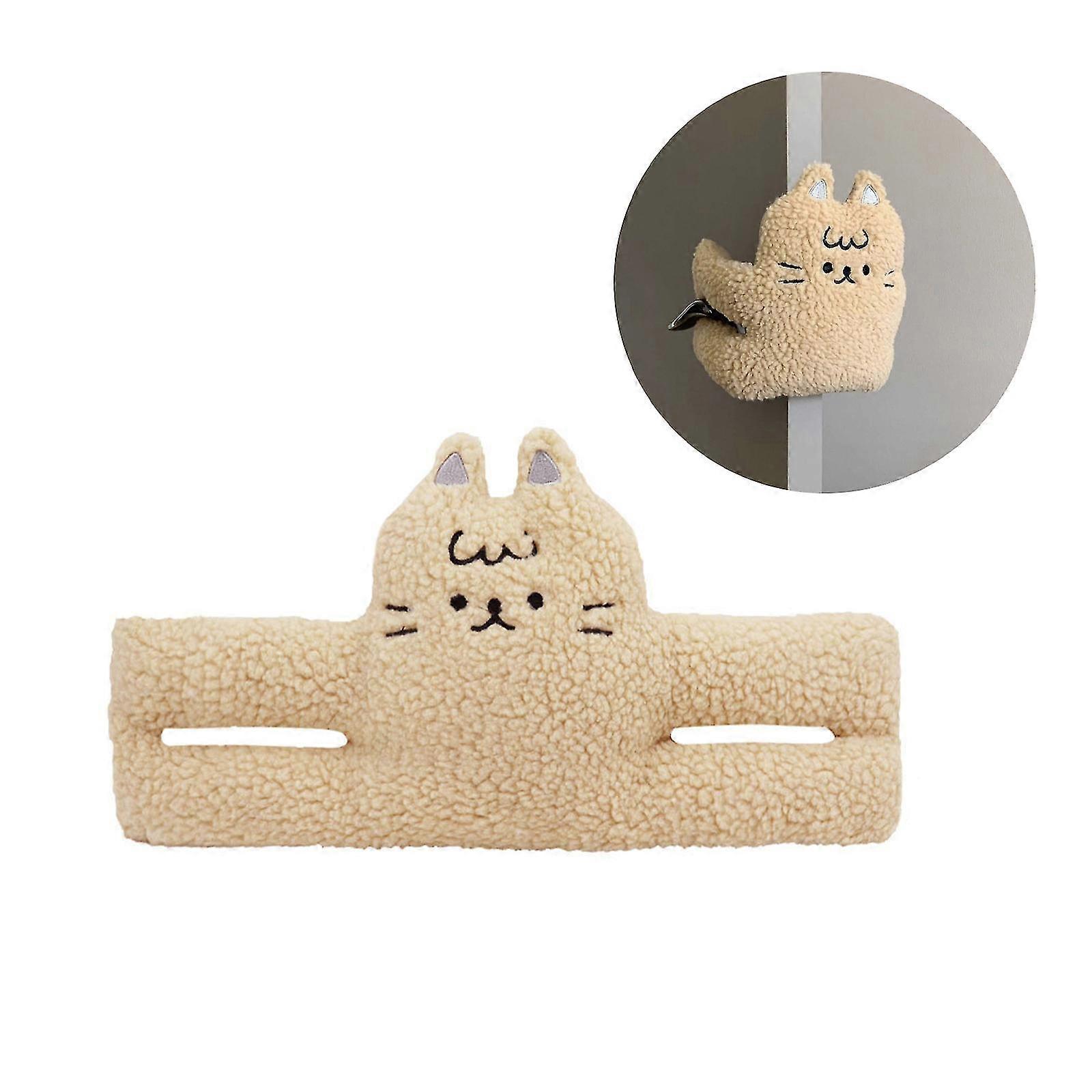 Søt dørpropp dekorative dørstopp for hjem og kontor, kattvektet innerdørt stoff utstoppet dyr dørpropp gulv dekorative