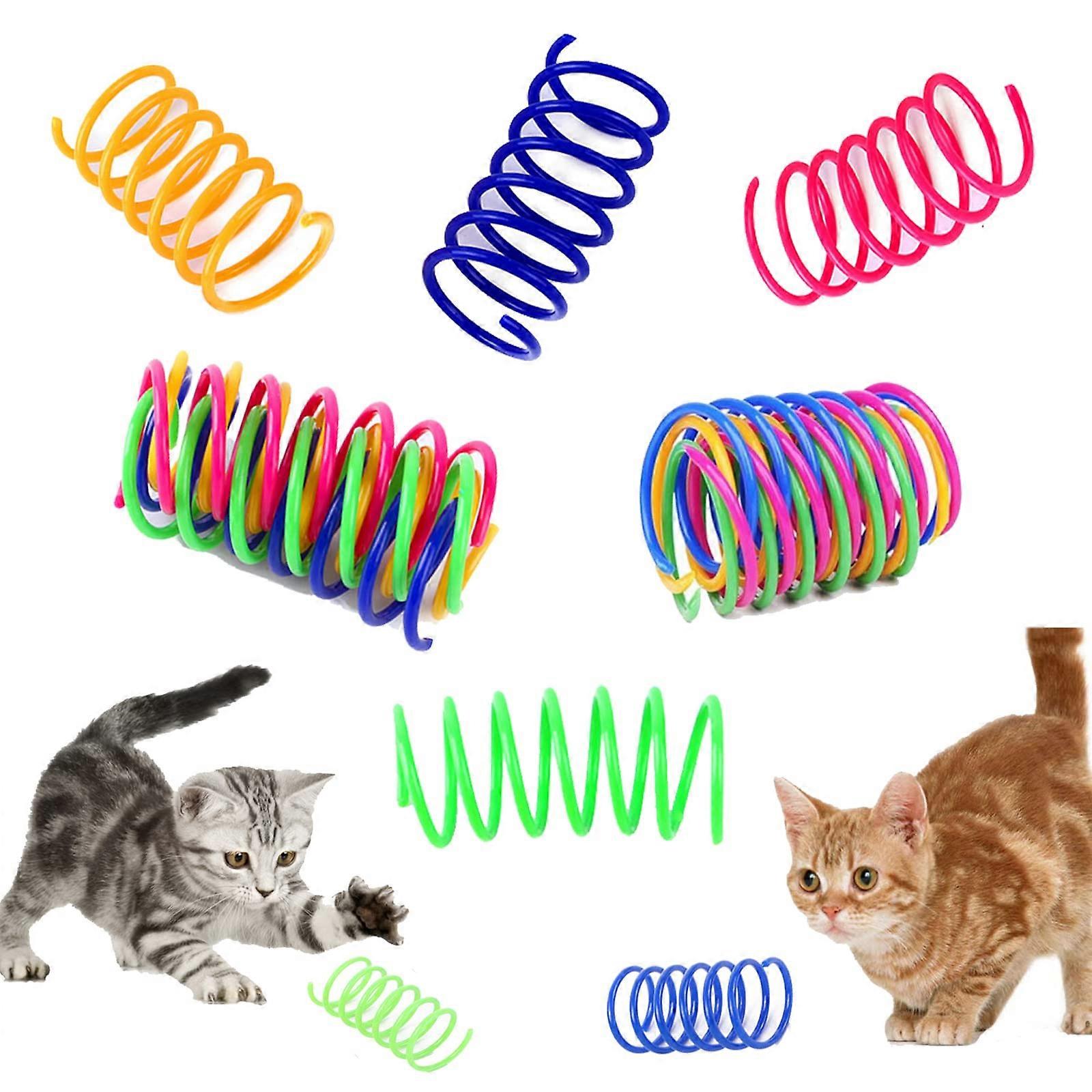 12 Pcs Cat Colorful Springs Toys, Cat Creative Toys for Kittens, BPA Free Durable Heavy Plastic Interactive Toys
